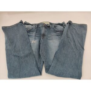 GAP Boy Cut Womens Jeans Size 12 Distressed Denim Low Rise Boot Cut‎